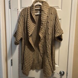 St. John's Bay Tan Cardigan Sweater with Shawl Collar
